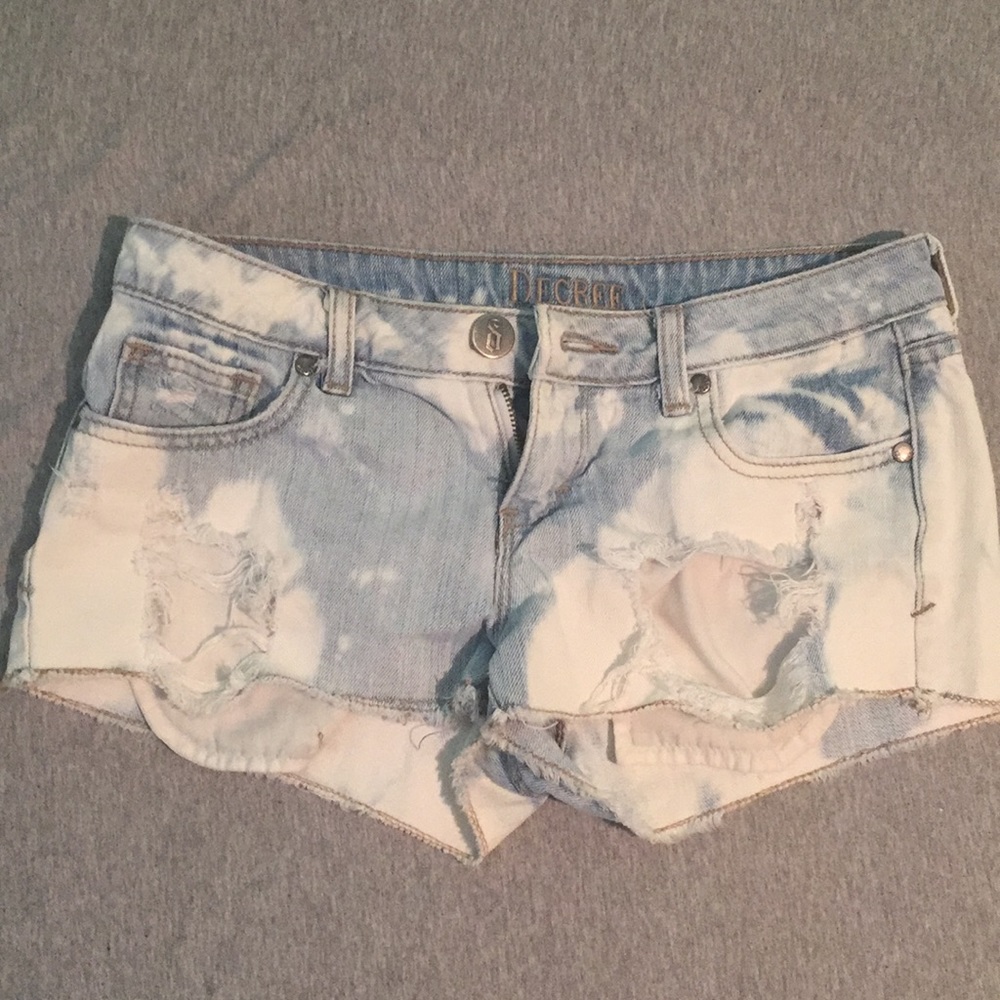 Bleached jean shorts